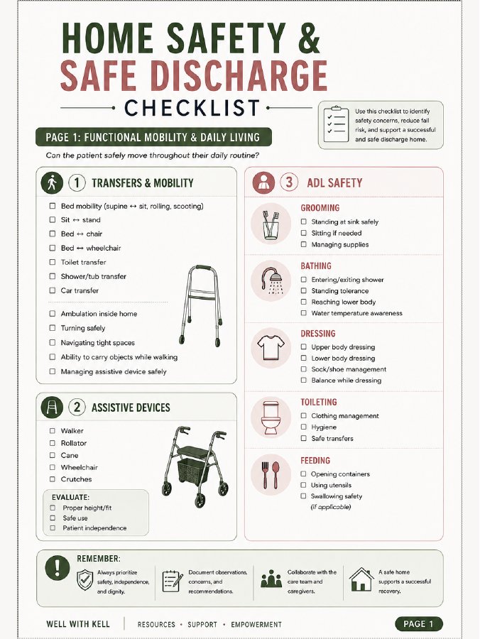 Home Safety & Safe Discharge Checklist cover