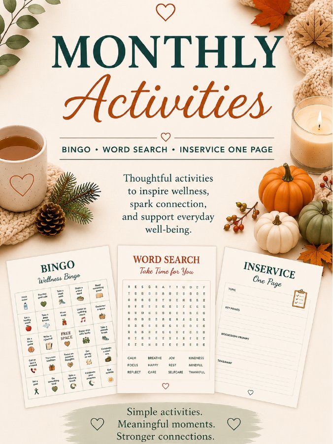 Monthly Activities cover
